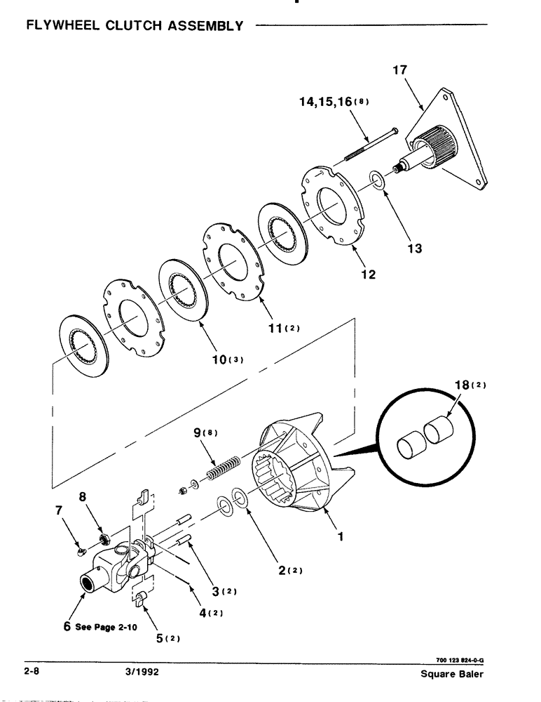 Схема запчастей Case IH 8570 - (2-08) - FLYWHEEL CLUTCH ASSEMBLY Driveline
