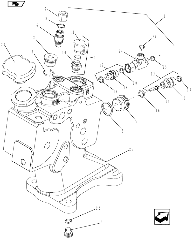 Схема запчастей Case IH MAGNUM 210 - (35.310.01) - MANIFOLD VALVE ASSEMBLY - BSN ZCRH01492 (35) - HYDRAULIC SYSTEMS