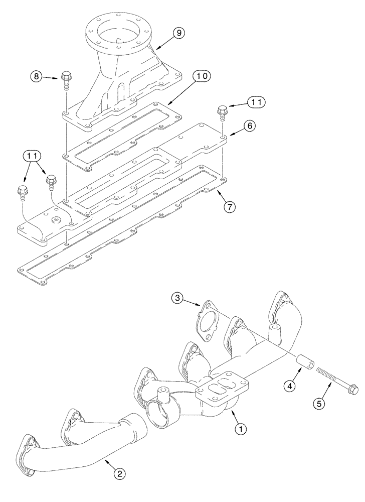 Схема запчастей Case IH FLX3300B - (02-007) - MANIFOLDS (FLX3300B CASE ENGINE) (01) - ENGINE