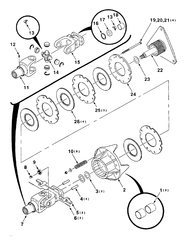 Схема запчастей Case IH 8585 - (2-06) - FLYWHEEL CLUTCH ASSEMBLY Driveline