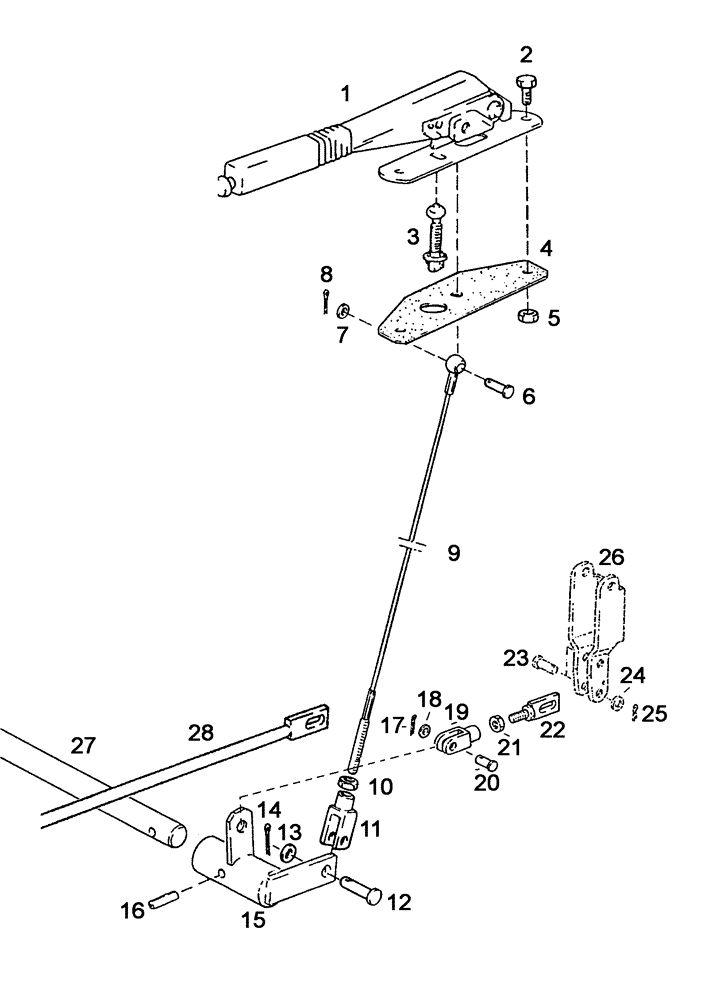 Схема запчастей Case IH C55 - (07-01[01]) - PARKING BRAKE CONTROLS (07) - BRAKES
