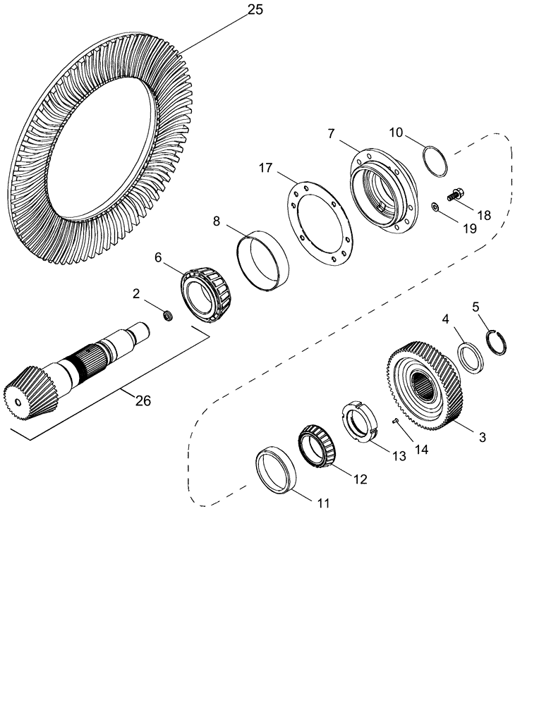Схема запчастей Case IH MX305 - (06-18) - TRANSMISSION - PINION SHAFT AND GEARS, MX305, MAGNUM 305, AND MAGNUM 335 (06) - POWER TRAIN