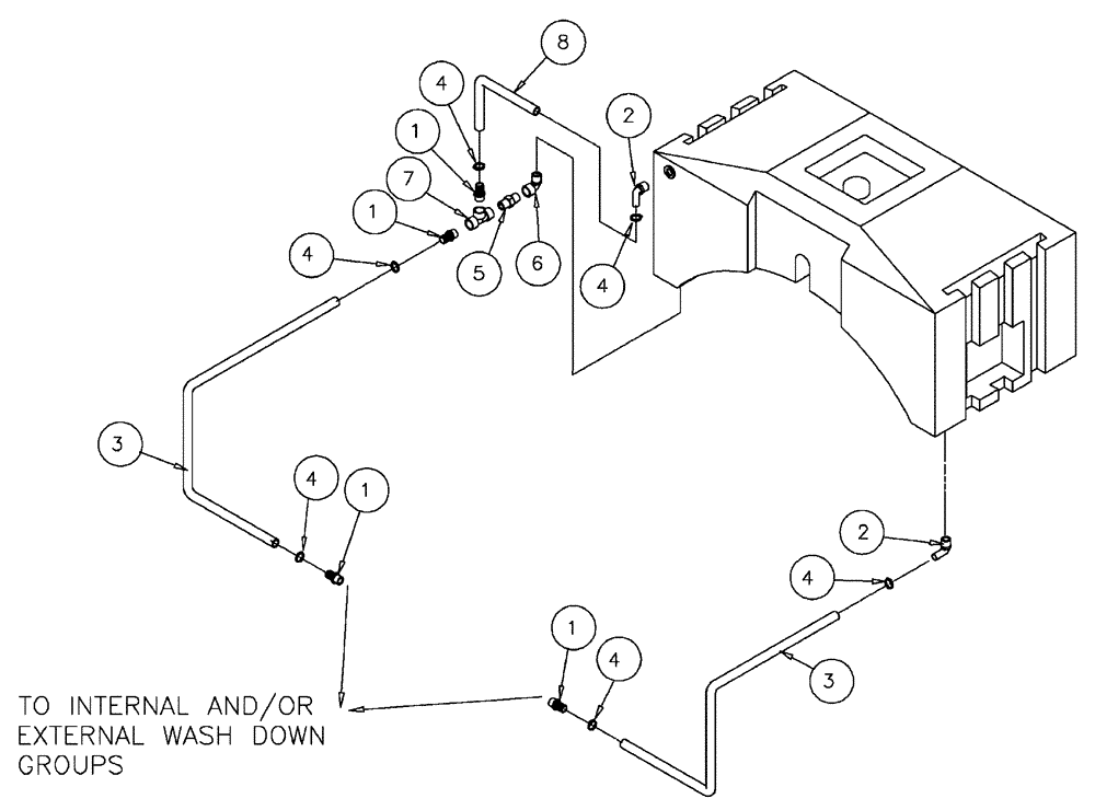 Схема запчастей Case IH FLX610 - (05-017) - WASH DOWN TANK PLUMBING Liquid Plumbing