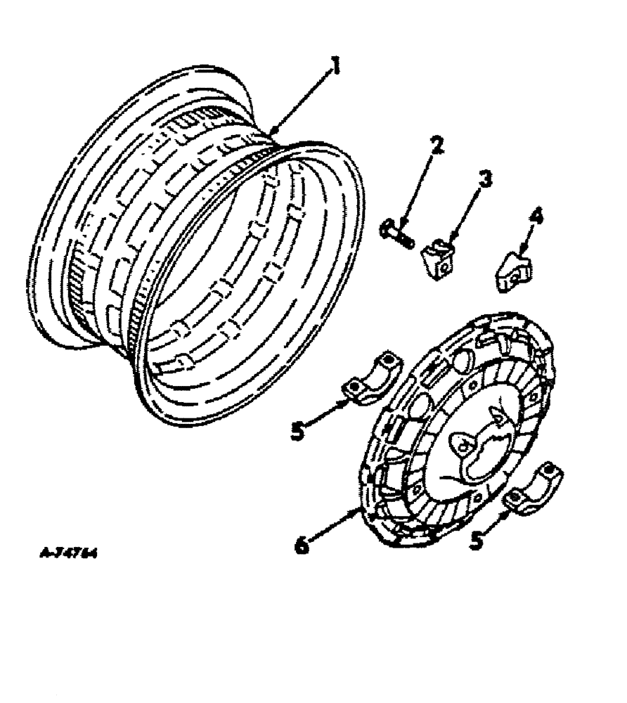 Схема запчастей Case IH 1066 - (15-04) - WHEELS AND TRACTION, REAR WHEELS CLAMP TYPE, 766, 966, 1066 AND HYDRO 100 TRACTORS Wheels & Traction