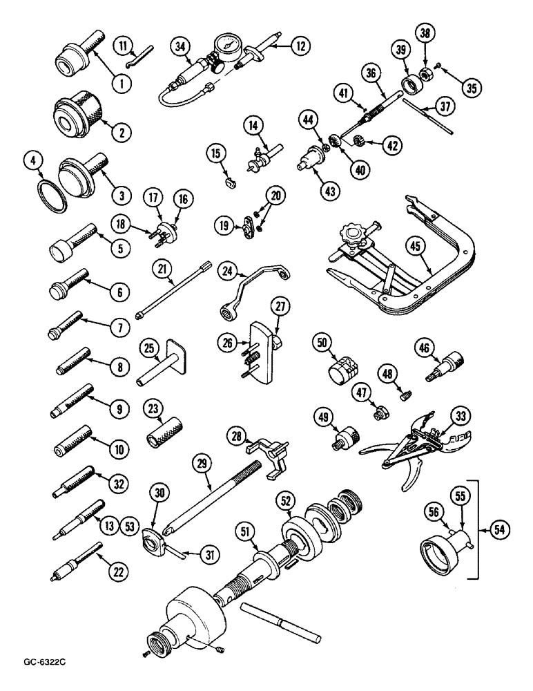 Схема запчастей Case IH 833 - (2-86) - SERVICE TOOLS FOR ENGINE (02) - ENGINE