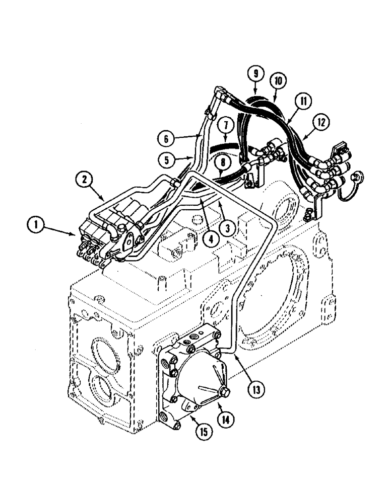 Схема запчастей Case IH 585 - (1-10) - PICTORIAL INDEX, AUXILIARY VALVES AND PIPING, WITHOUT CAB (00) - PICTORIAL INDEX