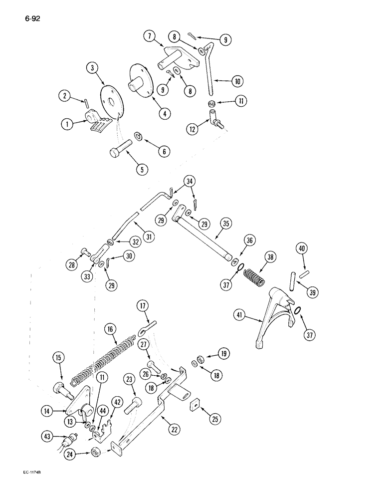 Схема запчастей Case IH 995 - (6-092) - DIFFERENTIAL LOCK, TRACTOR WITH CAB (06) - POWER TRAIN