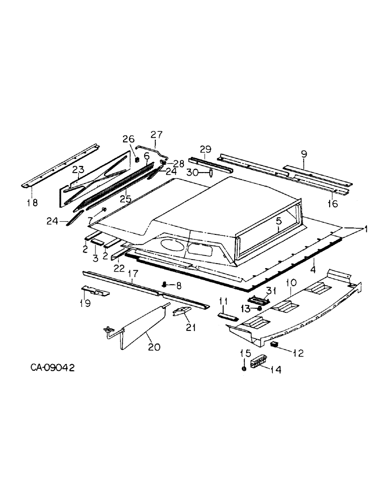 Схема запчастей Case IH 7288 - (13-14) - SUPERSTRUCTURE, HEADLINER (05) - SUPERSTRUCTURE