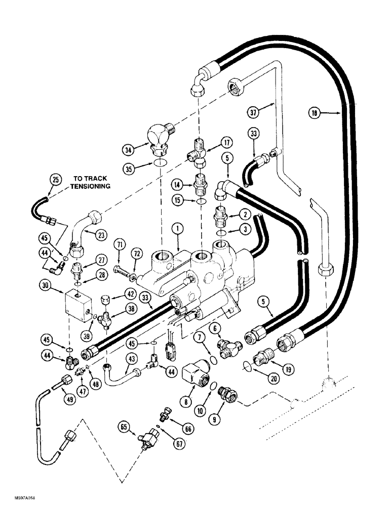 Схема запчастей Case IH 9370 QUADTRAC - (8-072) - THREE POINT HITCH HYDRAULICS, ELECTRONIC CONTROLLED VALVE SYSTEM, PRIOR TO P.I.N. JEE0069665 (08) - HYDRAULICS
