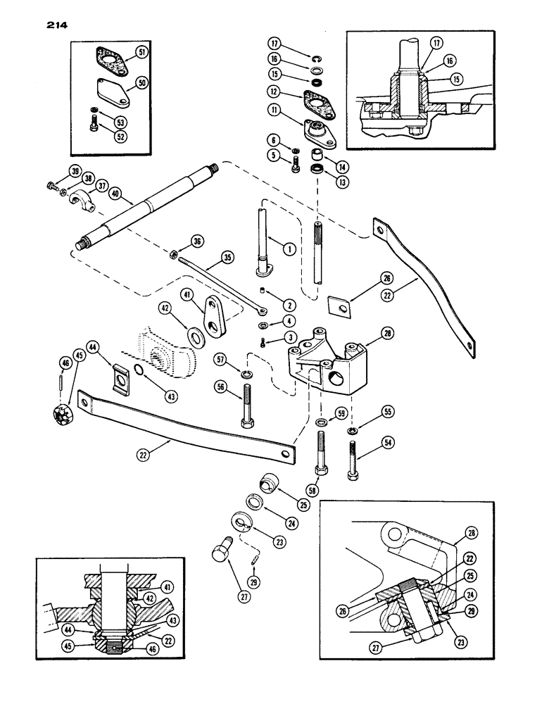 Схема запчастей Case IH 1070 - (214) - D.O.M. LOWER SENSING LINKAGE (09) - CHASSIS/ATTACHMENTS