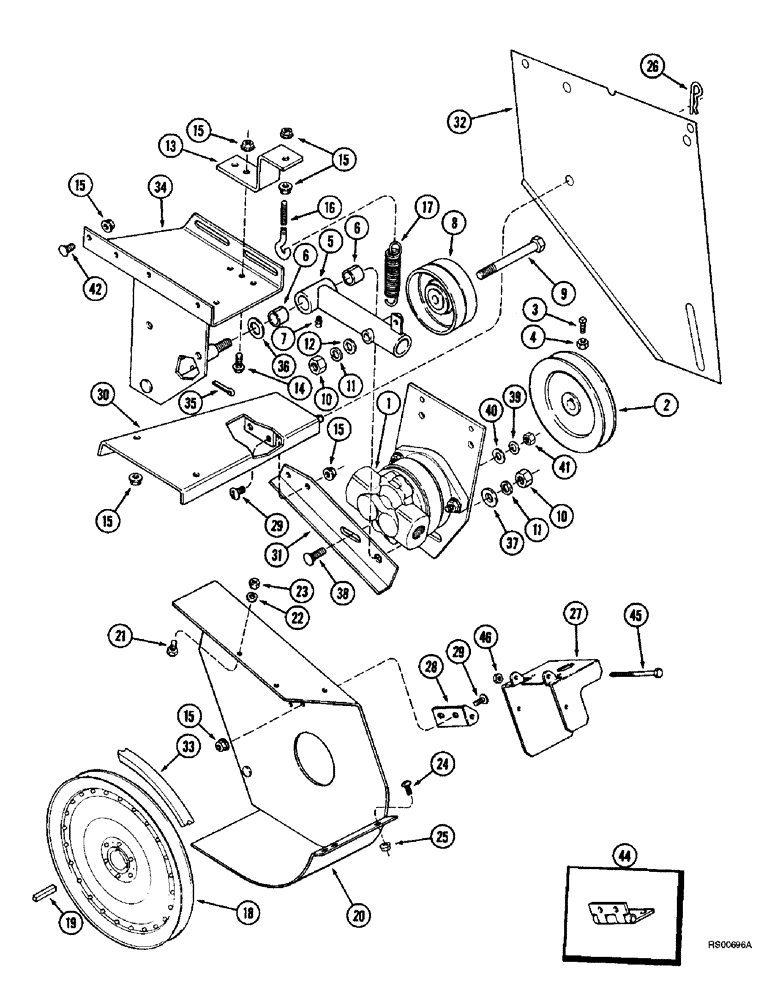 Схема запчастей Case IH 1680 - (8-58) - REEL PUMP DRIVE (07) - HYDRAULICS