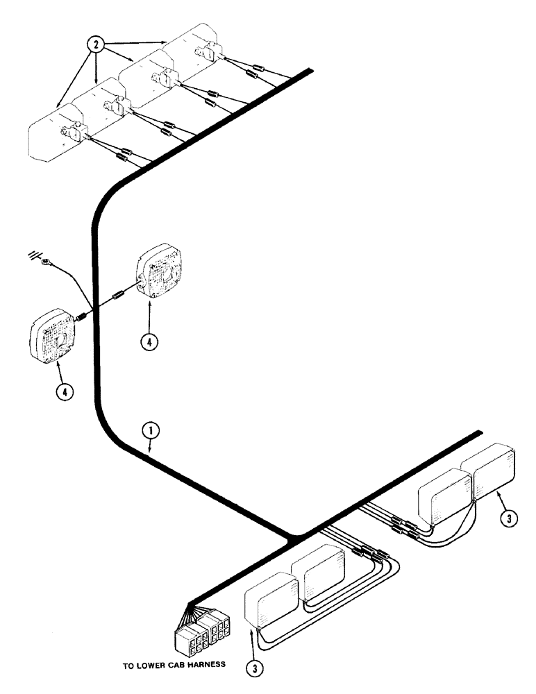 Схема запчастей Case IH 1896 - (4-070) - FOUR POST ROPS WIRING (04) - ELECTRICAL SYSTEMS