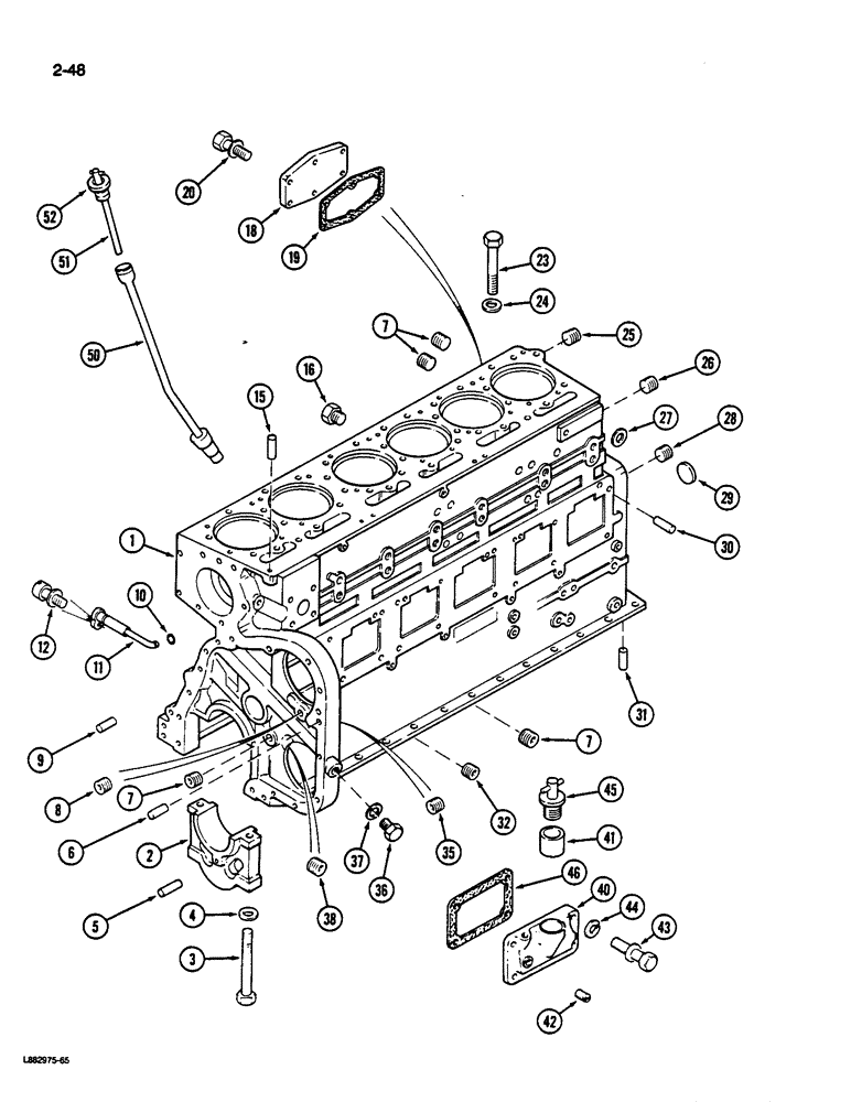 Схема запчастей Case IH 9170 - (2-48) - CYLINDER BLOCK, 855 ENGINE (02) - ENGINE