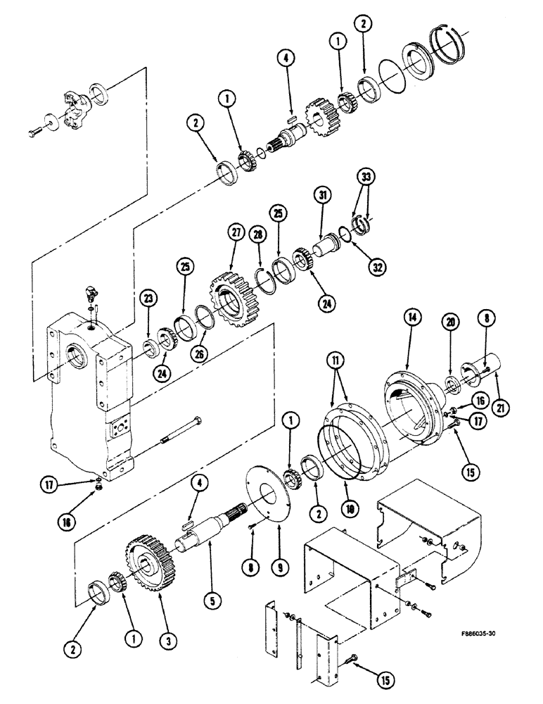 Схема запчастей Case IH 9150 - (6-070) - PTO TRANSFER CASE ASSEMBLY (06) - POWER TRAIN