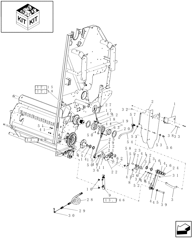 Схема запчастей Case IH RBX453 - (18.99) - HYDRAULIC ROTOR CUTTER REVERSE KIT (18) - ACCESSORIES