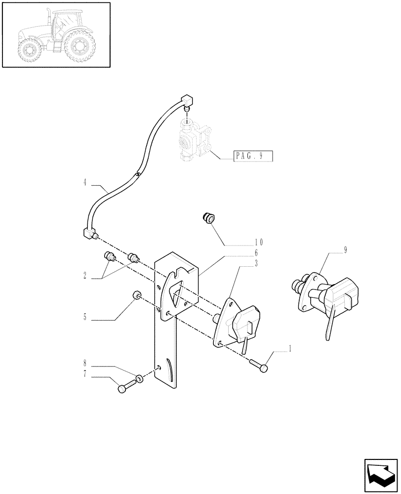 Схема запчастей Case IH PUMA 165 - (1.68.6[11]) - (VAR.385) TRAILER AIR BRAKE (UK) - QUICK HITCH AND PIPES - D5766 (05) - REAR AXLE