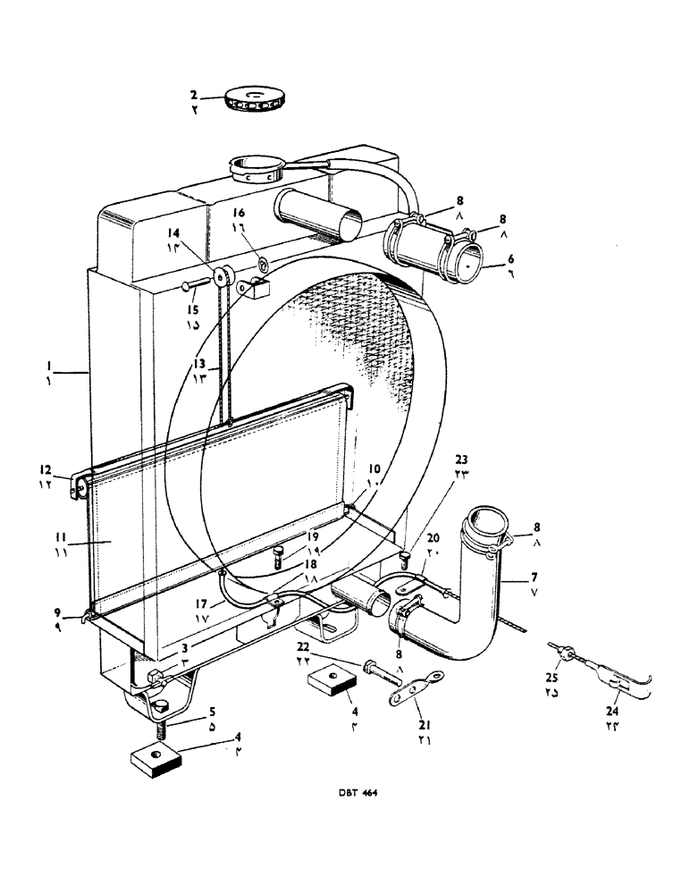 Схема запчастей Case IH 950 - (084) - RADIATOR, BLIND AND CONTROL (09) - CHASSIS