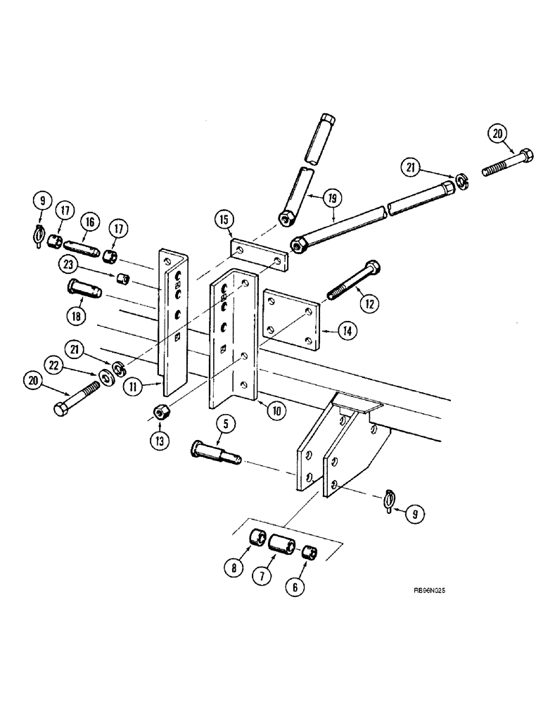 Схема запчастей Case IH 5800 - (9-72) - THREE POINT HITCH, DIRECT MOUNTED (09) - CHASSIS/ATTACHMENTS