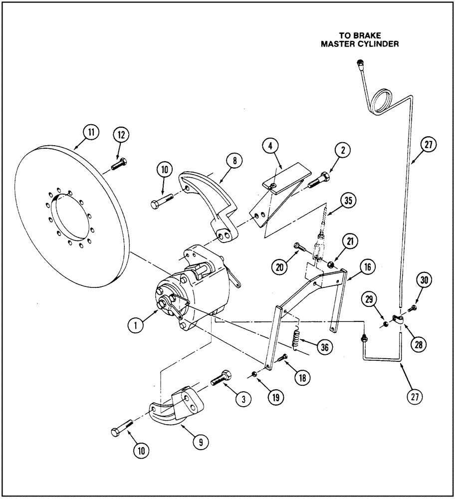 Схема запчастей Case IH 9260 - (7-006) - BRAKE SYSTEM, STEERING AND RIGID AXLE (07) - BRAKES