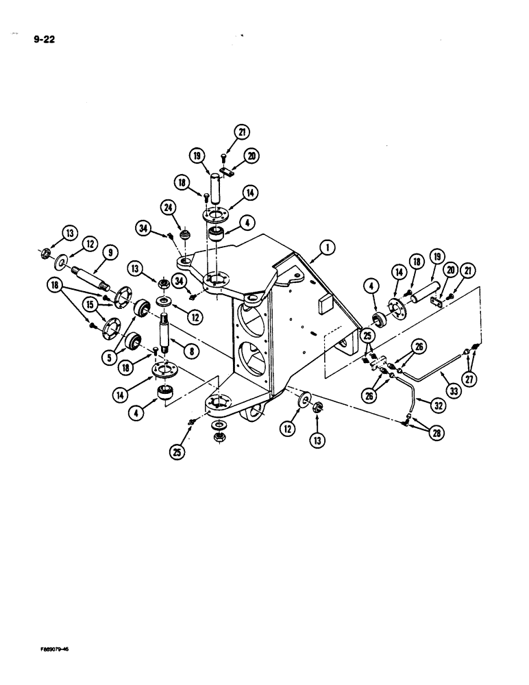 Схема запчастей Case IH 9170 - (9-022) - CENTER HINGE (09) - CHASSIS/ATTACHMENTS