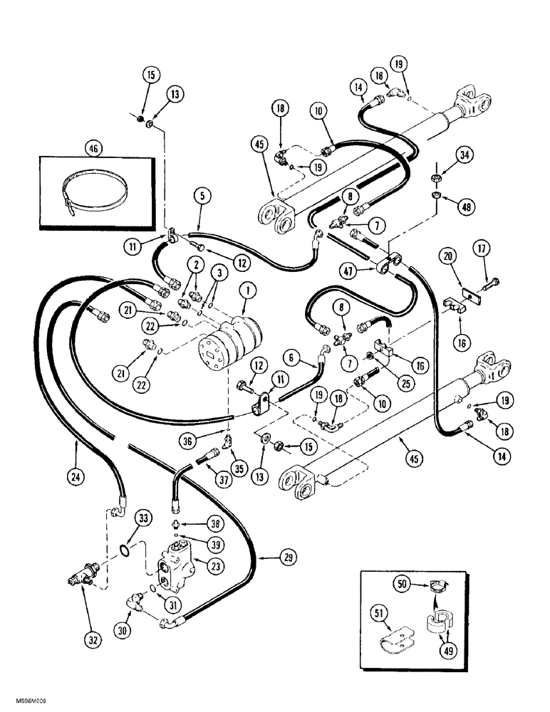 Схема запчастей Case IH 9370 QUADTRAC - (5-012) - STEERING SYSTEM HYDRAULICS, P.I.N. JEE0071001 AND AFTER (05) - STEERING