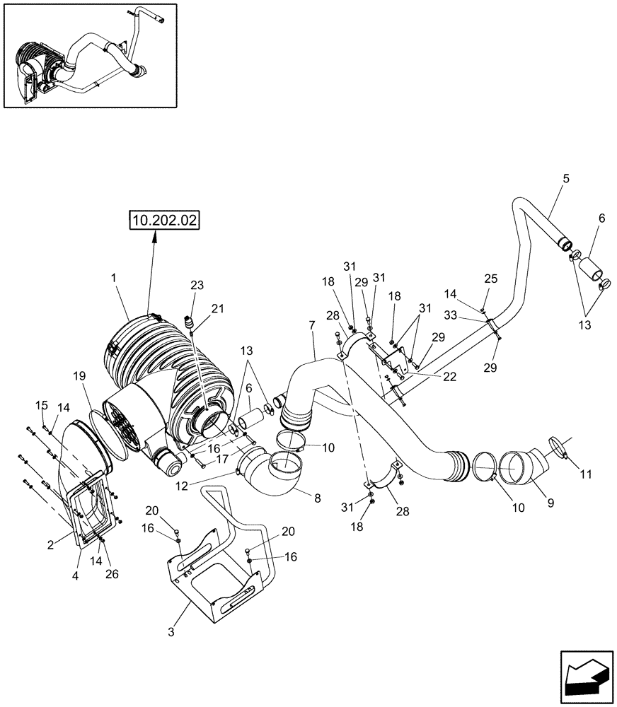 Схема запчастей Case IH 7120 - (10.254.08[01]) - AIR INTAKE - ENGINE - 7120/7120(LA) (10) - ENGINE