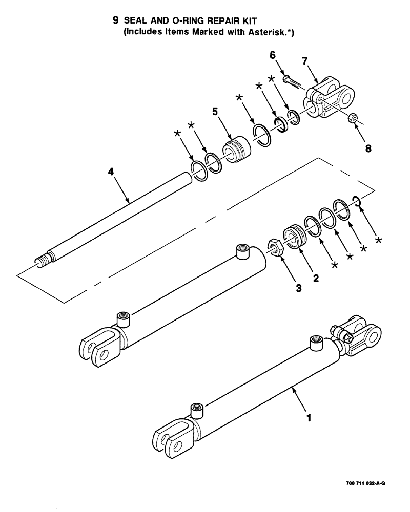 Схема запчастей Case IH 8420 - (08-08) - HYDRAULIC CYLINDER ASSEMBLY (TAILGATE) (S/N CFH0054166 AND LATER) (07) - HYDRAULICS