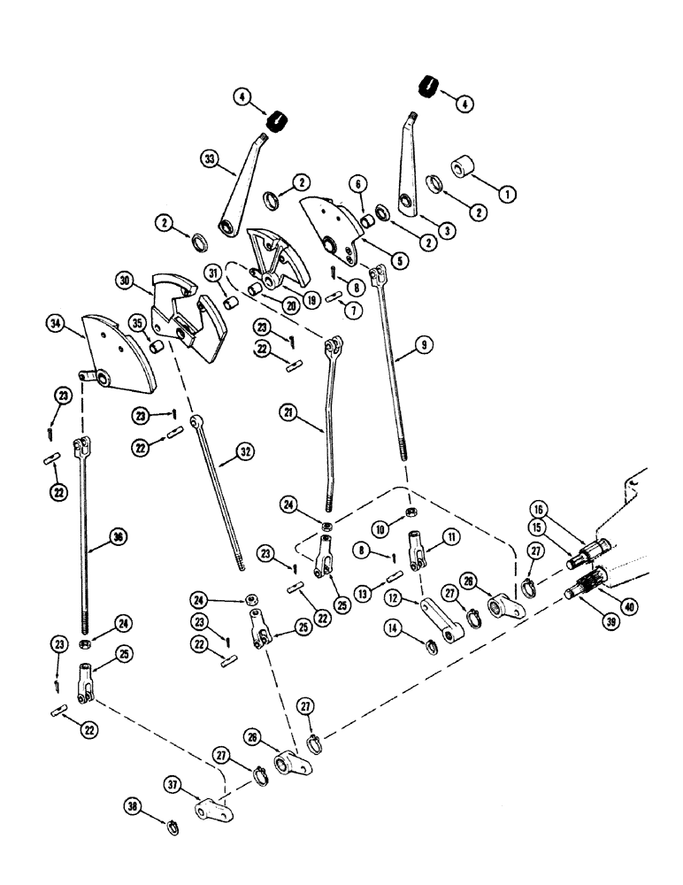 Схема запчастей Case IH 870 - (156) - GEAR AND RANGE SHIFT LINKAGE, MECHANICAL SHIFT (06) - POWER TRAIN