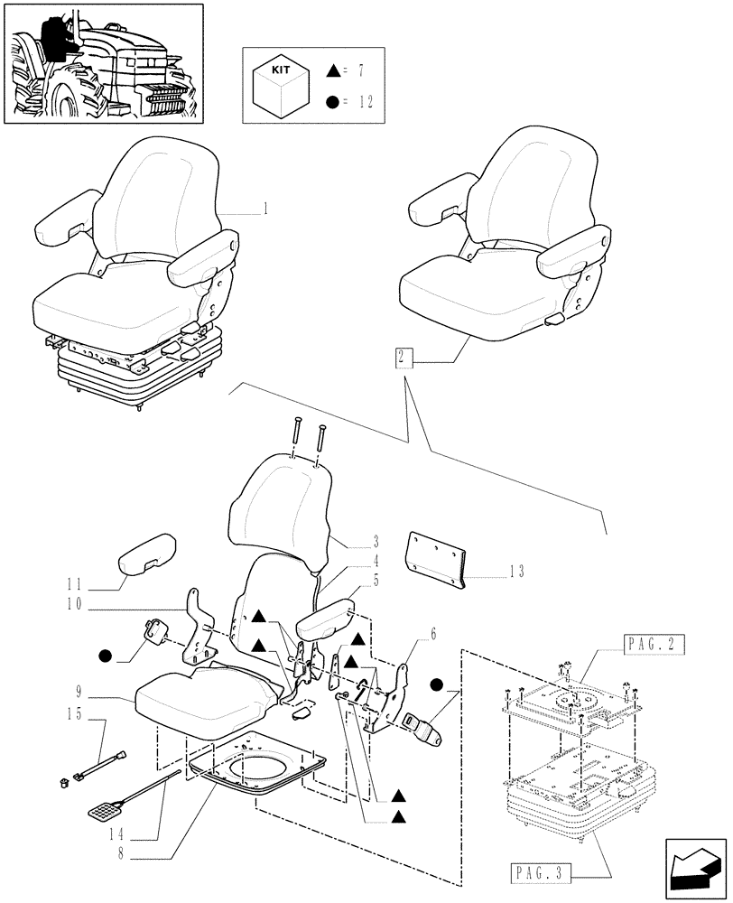 Схема запчастей Case IH MXM140 - (1.93.3/ A[01]) - AIR SEAT WITH SEAT BELT - BREAKDOWN (10) - OPERATORS PLATFORM/CAB