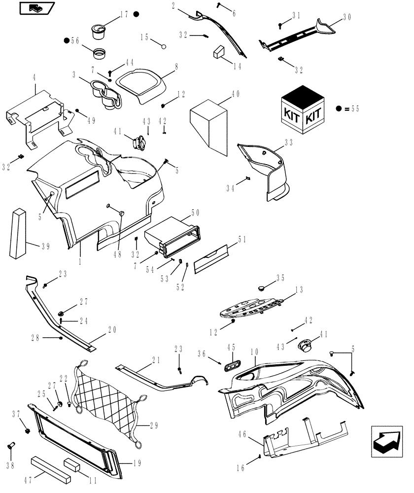 Схема запчастей Case IH MAGNUM 210 - (90.160.11[02]) - CAB, TRIM, FENDERS (90) - PLATFORM, CAB, BODYWORK AND DECALS