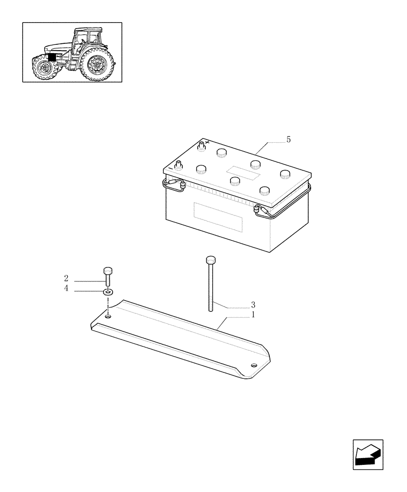 Схема запчастей Case IH MXM190 - (1.74.2) - BATTERY & BATTERY MOUNTING (06) - ELECTRICAL SYSTEMS