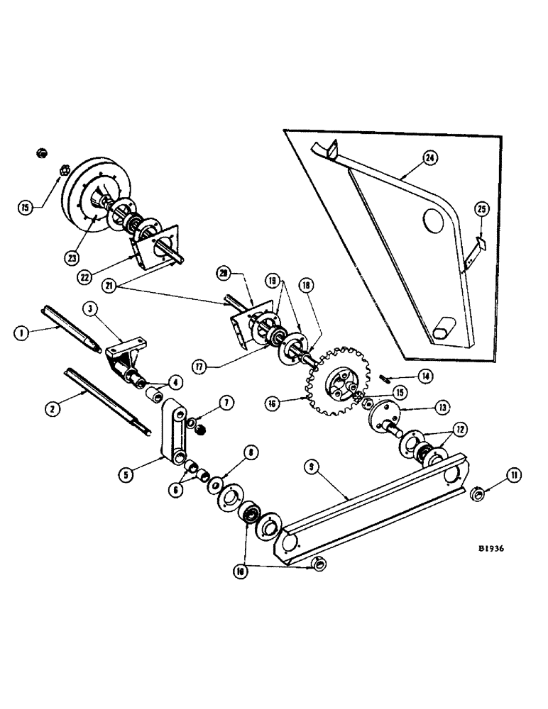 Схема запчастей Case IH 1060 - (154) - ROCKER ARM DRIVE FOR SHOE, STRAWWALKER AND TAILINGS ELEVATOR (74) - CLEANING