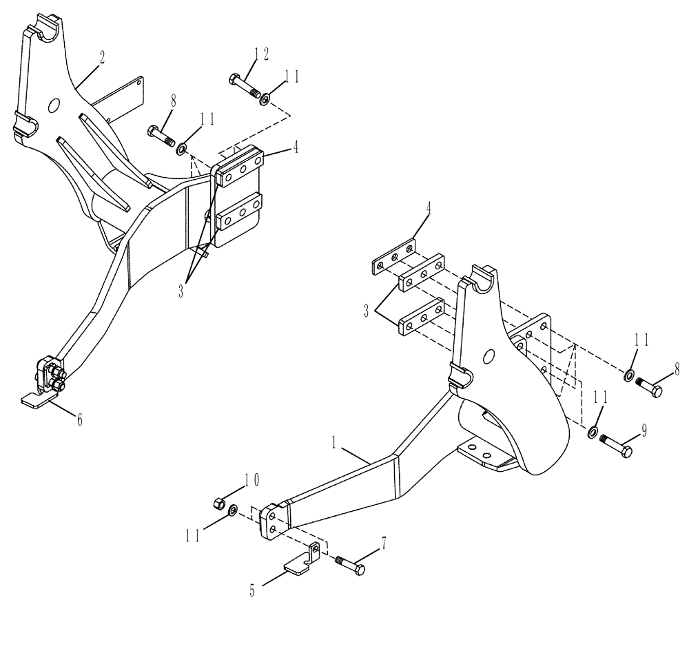 Схема запчастей Case IH L540 - (39.100.AB[04]) - SUBFRAME SET, FARMALL 45A, 55A (39) - FRAMES AND BALLASTING