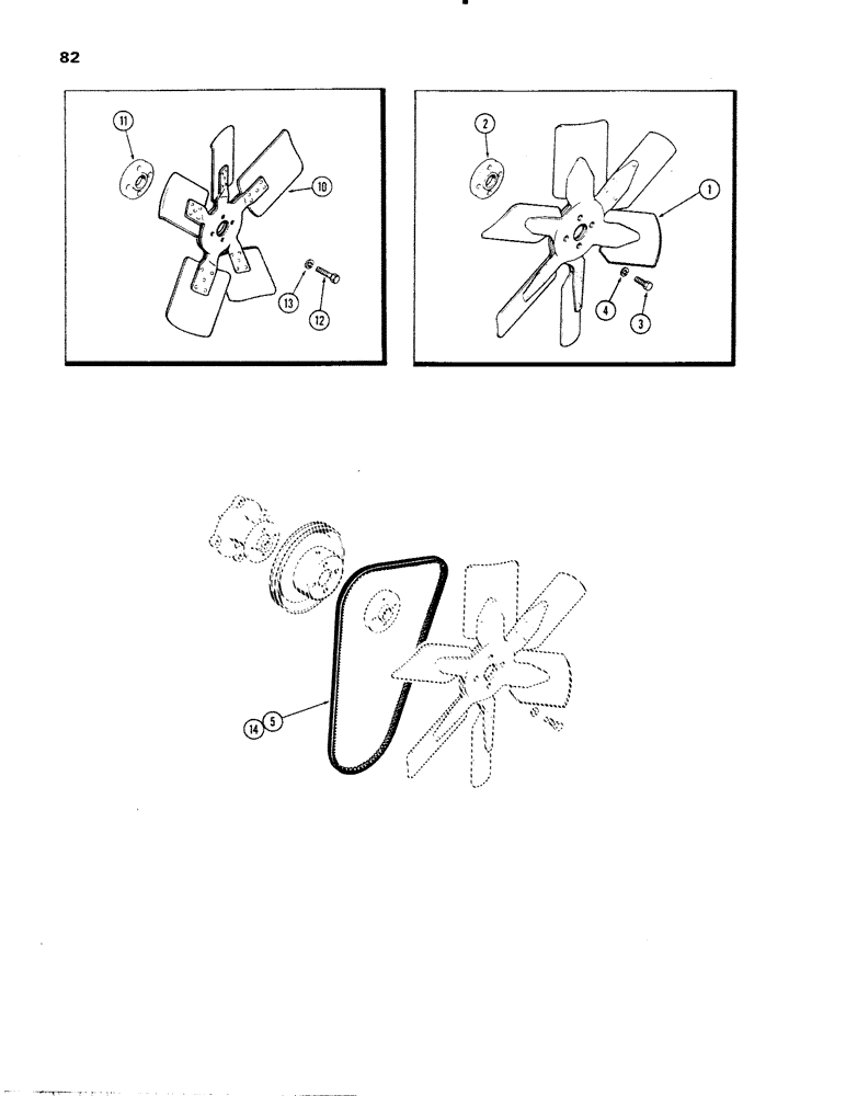 Схема запчастей Case IH 336DT - (082) - FANS, PULLER, D 