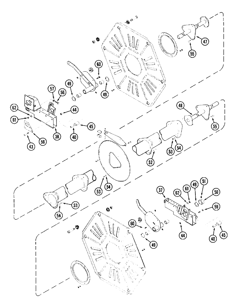 Схема запчастей Case IH 1010 - (9A-10) - 6 BAT REEL, STEEL TINES (58) - ATTACHMENTS/HEADERS