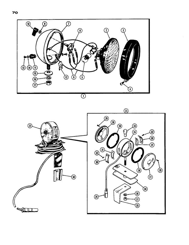 Схема запчастей Case IH 930-SERIES - (070) - A20965 TAIL LAMP, LIGHTING EQUIPMENT (04) - ELECTRICAL SYSTEMS