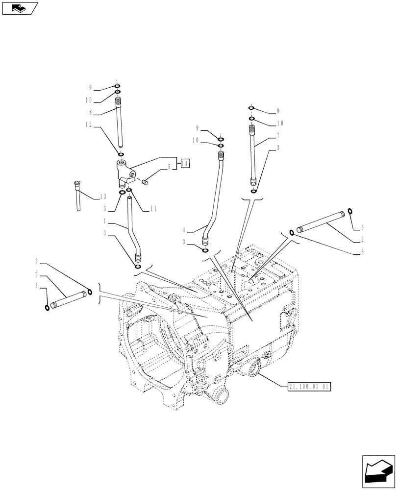Схема запчастей Case IH PUMA 185 - (21.146.01) - HYDRAULIC GEARBOX CONTROL (21) - TRANSMISSION