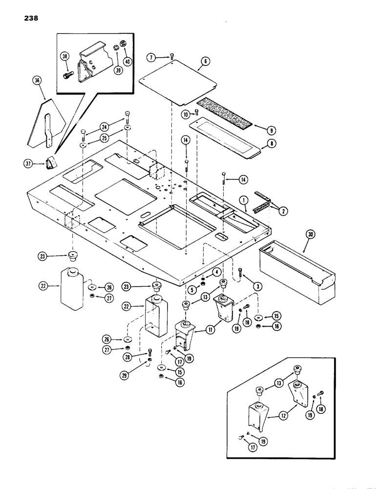 Схема запчастей Case IH 1070 - (238) - PLATFORM (09) - CHASSIS/ATTACHMENTS