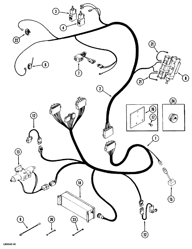 Схема запчастей Case IH 1670 - (4-36) - LAMP ASSEMBLIES, CAB SPOTLAMP, GRAIN TANK LAMP, FEEDER LAMP, UNLOADER LAMP (06) - ELECTRICAL