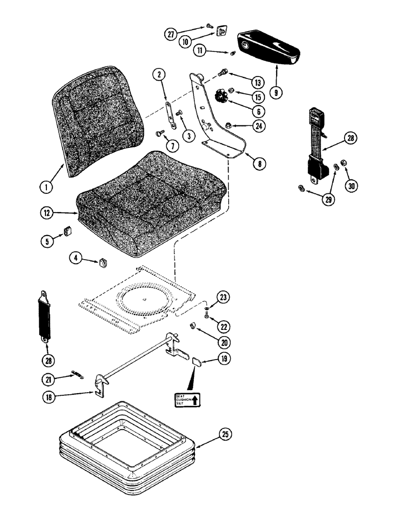 Схема запчастей Case IH 1896 - (9-378) - SEAT, AIR/OIL SUSPENSION (09) - CHASSIS/ATTACHMENTS