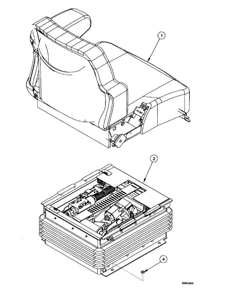 Схема запчастей Case IH MX240 - (9-064) - SEAT ASSEMBLY (09) - CHASSIS/ATTACHMENTS