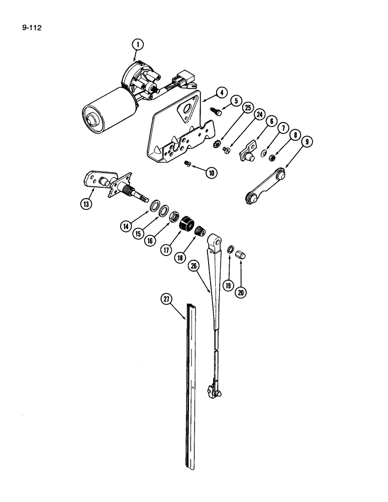 Схема запчастей Case IH 3594 - (9-112) - CAB, WINDSHIELD WIPER, ROBERT BOSCH (09) - CHASSIS/ATTACHMENTS