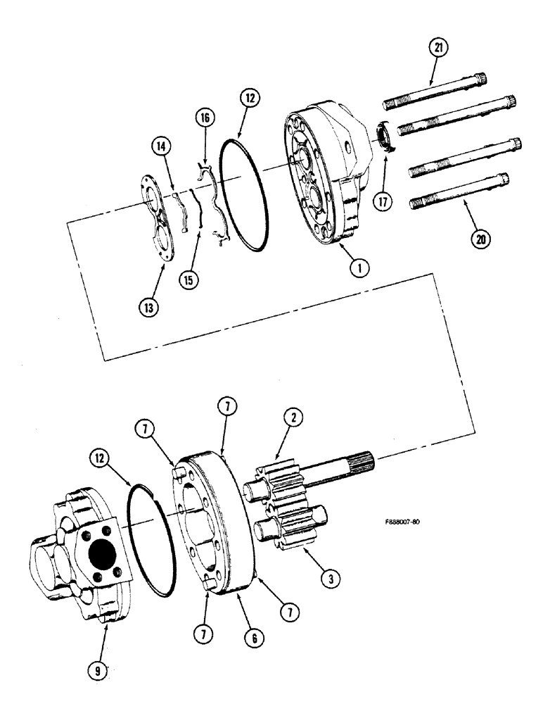 Схема запчастей Case IH 9150 - (8-16) - HYDRAULIC GEAR PUMP ASSEMBLY (08) - HYDRAULICS
