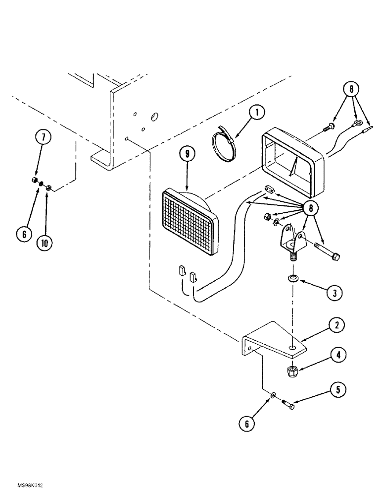 Схема запчастей Case IH 9380 QUADTRAC - (4-044) - FRONT FRAME WORK LAMPS (04) - ELECTRICAL SYSTEMS