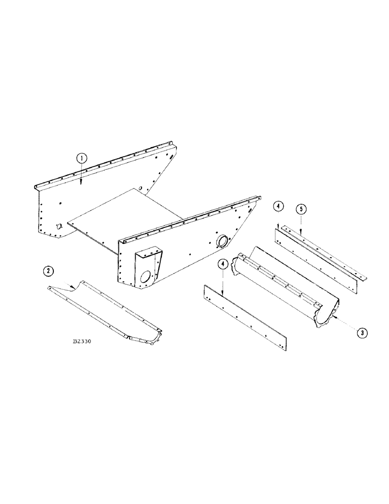 Схема запчастей Case IH 460 - (070) - GRAIN AND TAILINGS AUGER TROUGH (80) - CROP STORAGE/UNLOADING