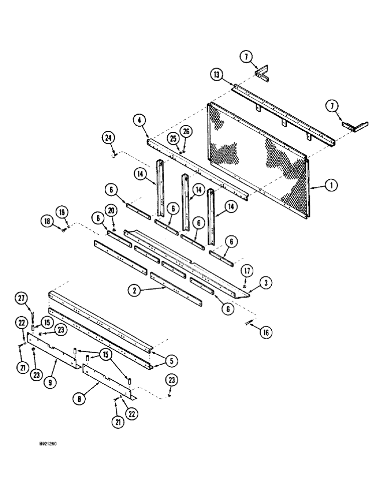 Схема запчастей Case IH 1800 - (9C-06) - RIGHT-HAND BASKET SIDE (16) - BASKET