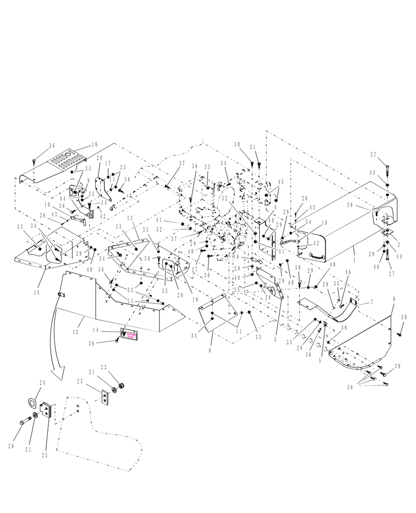 Схема запчастей Case IH DCX91 - (08.02) - SHIELDING, LH (08) - SHEET METAL