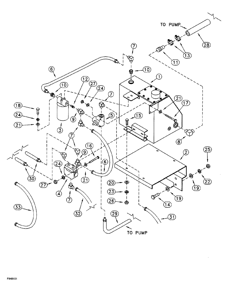 Схема запчастей Case IH 1260 - (8-014) - HYDRAULIC RESERVOIR SYSTEM, SELF CONTAINED HYDRAULICS (07) - HYDRAULICS
