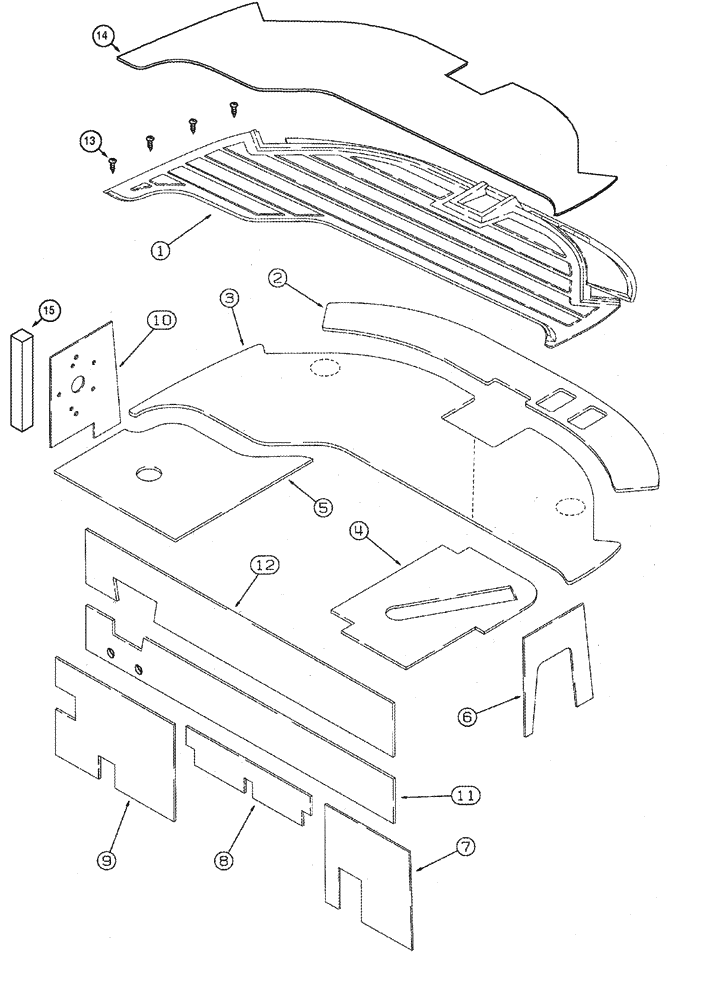 Схема запчастей Case IH 2555 - (09E-06) - CAB FLOOR MAT AND INSULATION (10) - CAB & AIR CONDITIONING