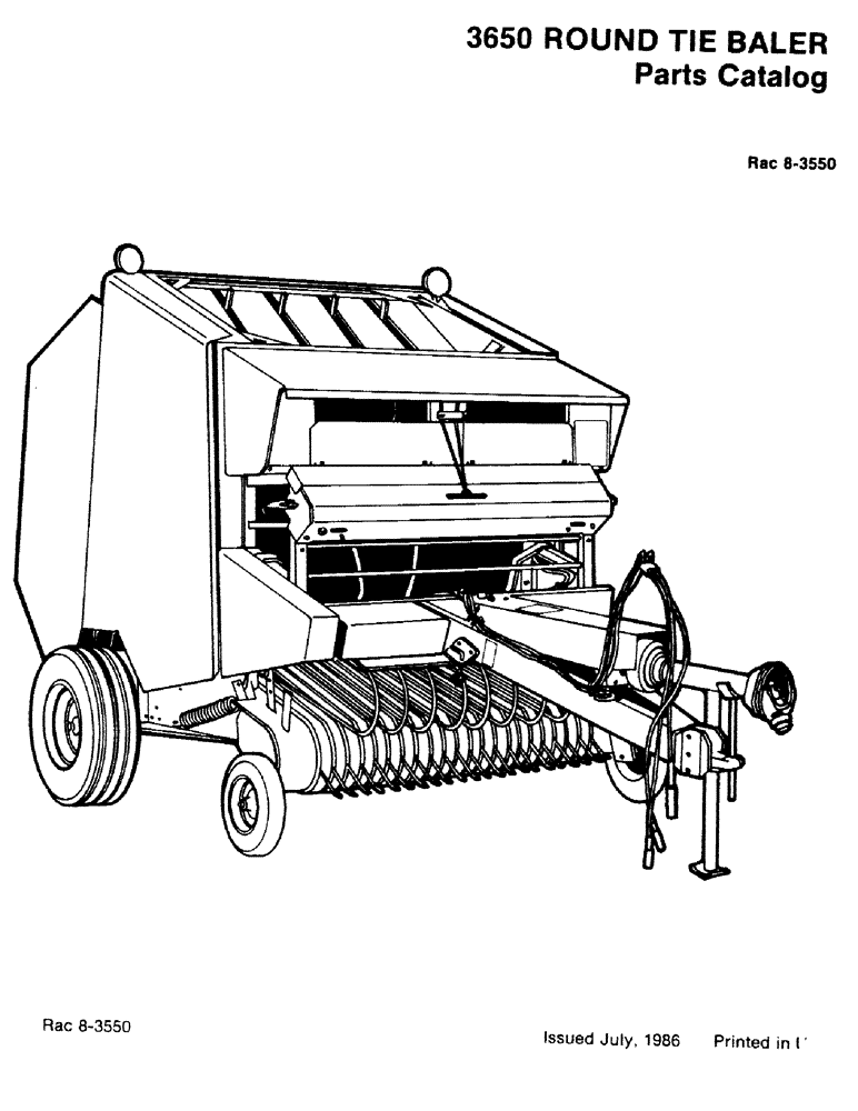 Схема запчастей Case IH 3650 - (01-1) - 3650 ROUND TIE BALER 